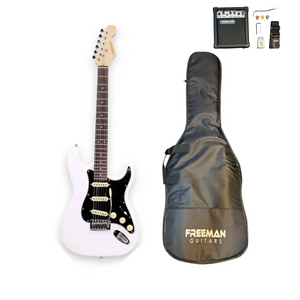 Pack de guitarra eléctrica Freeman Rockstarter Blanca