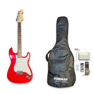 Pack de guitarra eléctrica Freeman Rockstarter Roja