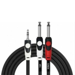Cable plug Kirlin 3.5 stereo a 2 plug 6.3 mono 3mt