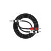 Cable Mini Plug Stereo a 2 RCA 3 Metros Kirlin LGY364L3BK - Imagen 1